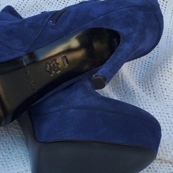Via Spiga Blue‎ Suede Stiletto  Ankle boots 10 - Picture 12 of 13